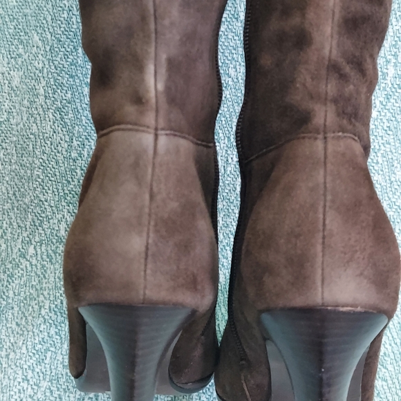 Cole Haan Brown Suede Knee-High Boots - Picture 7 of 14